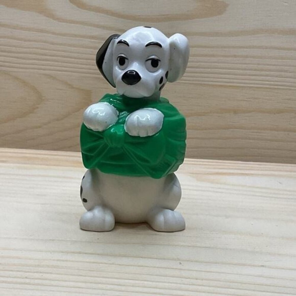 McDonalds Happy Meal Toy Disney’s 101 Dalmatians Dog Green Bow Cake Topper Toy